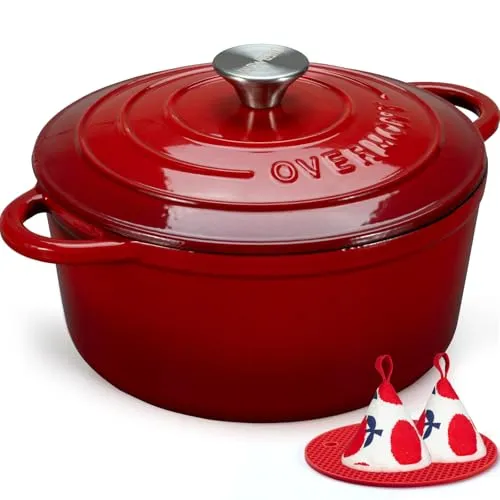 Overmont Gusseisen Schmortopf 28cm in rot von OVERMONT
