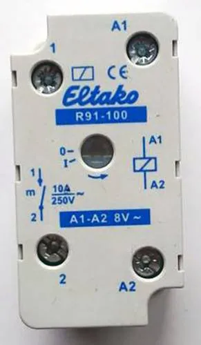 Eltako R91-100-8VAC INSTALLATIONSRELAIS - Spannungsprüfer mit 1 Schließer, 10A/250V AC. Ideal für Einbau- und Aufputzmontage, bietet hohe Sicherheit mit Prüfspannungen bis 4000V.