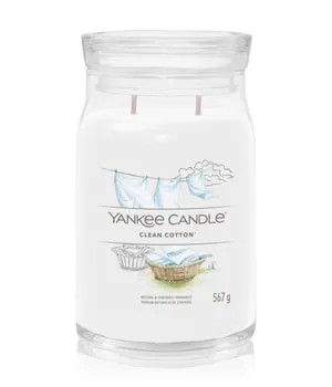 Yankee Candle Clean Cotton Duftkerze 567 g - Kerzen mit frischem Duft nach sonnig getrockneter Wäsche, ideal für ein angenehmes Raumklima und entspannende Atmosphäre.