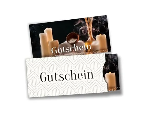 itenga Geschenkgutschein mit Hülle – Gutschein zum Selbst-Ausfüllen im Fotodesign, Postkarte im DIN-lang Format 21 × 9,8 cm, hochwertiger Karton mit Geschenkumschlag (Massage)
