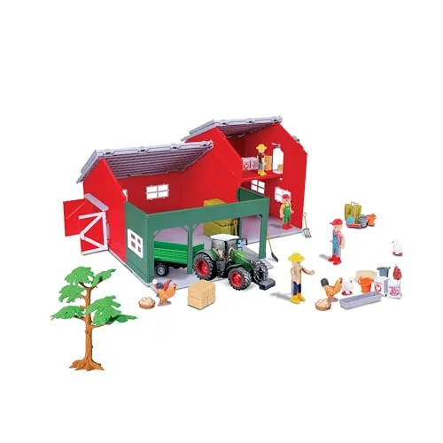 BURAGO New Holland Set Farm Barn & Tractor 1:50