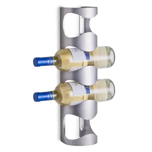 Zeller 27365 Wand-Flaschenhalter, Edelstahl, 11,5x9,8x45 cm