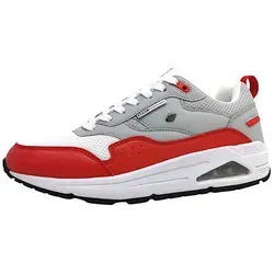 British Knights Herren Lennox Sneaker - Hellgrau Weiss Rot, Größe 44 EU - Herren-Sneaker mit atmungsaktivem Netzstoff-Obermaterial und komfortabler EVA-Sohle, ideal für lässige Freizeitlooks.