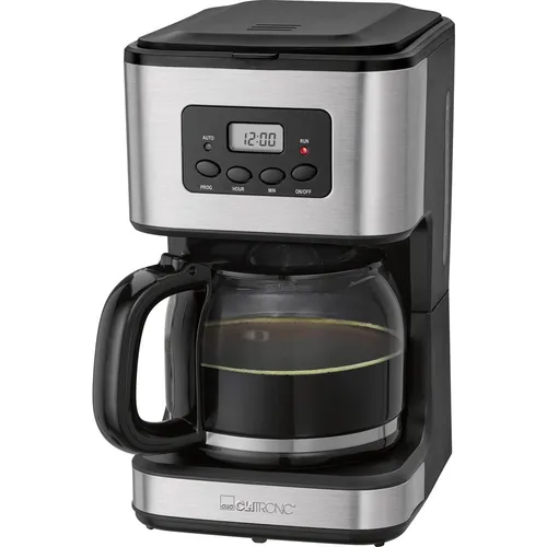 Clatronic Kaffeemaschine KA 3642 - 1,5 Liter für 12-14 Tassen, 24h LCD-Timer und elegante Edelstahlfront, ideal für Familien und Kaffeeliebhaber