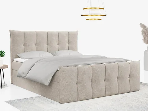 MKS Boxbett Beige 200x200 cm – Komfortables 2-Sitzer Boxspringbett - Dieses stilvolle Boxspringbett kombiniert hochwertigen Schlafkomfort mit praktischen Stauraummöglichkeiten. Die hochelastische Matratze und die 7-Zonen-Taschenfederung sorgen für optimalen Liegekomfort, ideal für erholsame Nächte.