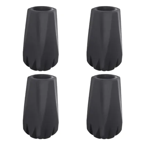 Stück Prismatische Fußabdeckungen, Trekkingstock-Zubehör, rutschfeste Stockspitzenschutz, Gummipuffer Für Nordic-Walking-Stöcke, Walking-Gummipuffer, Ersatzstoßstange (Schwarz) 4