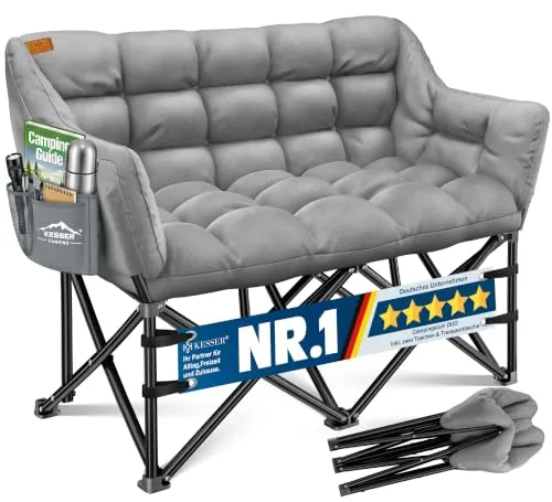 KESSER Campingstuhl DUO für 2 Personen – Faltbares Campingsofa mit 300 kg Tragkraft
