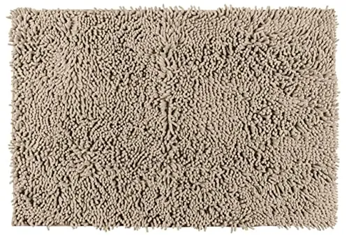 WENKO Badematte Chenille Sand - Badematte, Duschmatte, samtweich & rutschhemmend, Polyester, 50 x 80 cm, Beige