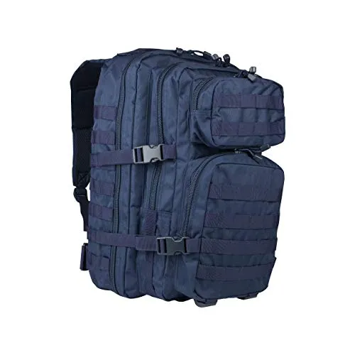 Mil-Tec US Assault Pack Backpack S, Dunkelblau - Robuster Rucksack mit 2 geräumigen Hauptfächern, Organizer und ergonomischen Schultergurten, ideal für Outdoor-Abenteuer und Alltag.