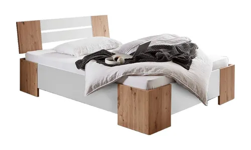 moebel-dich-auf Futonbett LINZ 140 x 200 – Schlafzimmerbett in 2 Farben - Stilvolles Futonbett mit Liegefläche 140 x 200 cm. Erhältlich in Artisan Eiche oder Oldstyle, bietet es eine robuste Konstruktion und ist für Rollroste und Lattenroste geeignet.