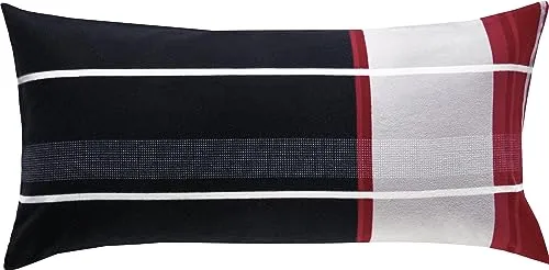 Erwin Müller Kissenbezug Feinbiber rot-anthrazit-Silber Größe 40x80 cm