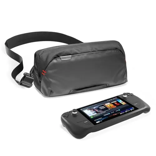 tomtoc Tragetasche Kompatibel mit Steam Deck (OLED)/Nintendo Switch 2/Rog Xbox Ally (X)/MSI Claw 8/7 AI+, Große Kapazität Aufbewahrung Bag Case Schultertasche für Reise mit Ladegerät, Dock, Zubehör