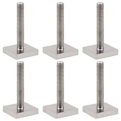 ECSiNG 6 Stück T-Schiene Adapter M6x35mm Edelstahl Vierkantkopf Bolzen 20x20mm Zubehör für Auto Dachträger Dachbox Reling Träger