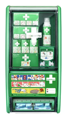 Cederroth Erste Hilfe- und Verbrennungsstation inkl. Inhalt in grün von Cederroth