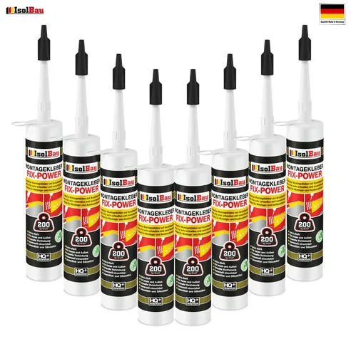 Montagekleber FIX-POWER Baukleber 8x 480g Kartusche weiß Qualität 200kg / 10cm