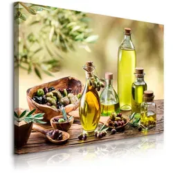 Muralo Leinwandbild, Grün, Schwarz, Weiß, Beige, Braun, Orange, Textil, Essen/Getränk, Baum/Pflanze/Natur, Rechteckig, 90x60 cm, Bilder und Zubehör, Wandbilder, Leinwandbilder