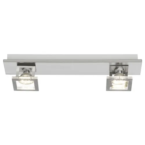 Brilliant LED Deckenleuchte Window Nickel satiniert 2-flammig 2 x 3W GU10 500lm warmweiß 3000K