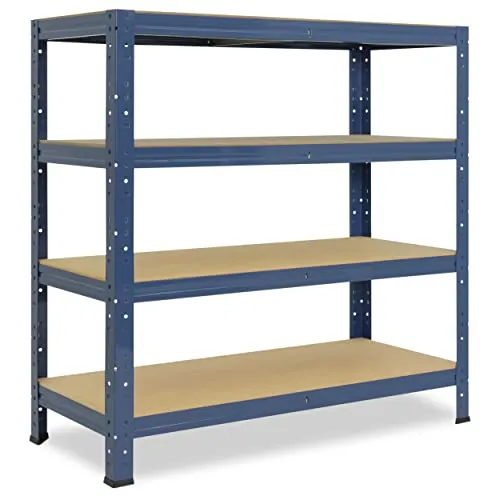 shelfplaza® Schwerlastregal 100x110x60cm blau – Metallregal mit 4 Böden für Garage und Werkstatt - Das shelfplaza HOME Schwerlastregal ist ideal für Garage, Keller oder Werkstatt. Mit 4 flexiblen HDF Böden und einer Tragkraft von 175kg pro Boden bietet es optimale Ordnung. Einfacher Aufbau ohne Schrauben!