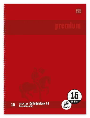 Collegeblock mit Notenlineatur A4