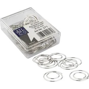 Alco Büroklammern 271, Circular, 25mm, silber, verzinkt, 25 Stück