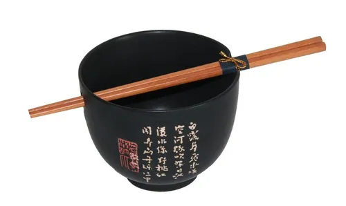 Reis Suppen Schale Soba Bowl Essstäbchen Zeit Asia Tasse Ø 13 cm 078