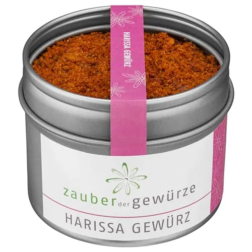 Zauber der Gewürze Harissa Gewürz, Harissa Gewürzmischung als Pulver grob geschrotet, für die traditionelle Harissa Paste und die orientalische Küche, Premium-Qualität in Aroma-Dose, 55 g