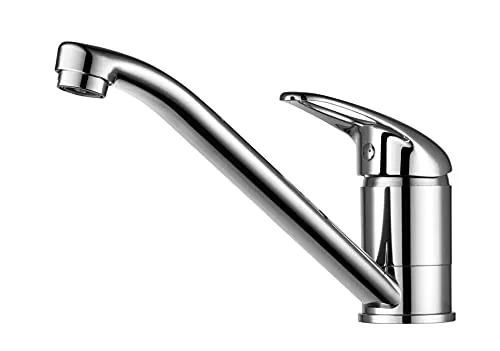 Spültischarmatur Niederdruck Einhebelmischer Chrom | SPVRGND2234 - Waschraumarmaturen mit verchromter Oberfläche und offenem Hebel, ideal für Niederdrucksysteme und Kleinspeicher, inklusive langlebigem Edelstahlanschlussschlauch.