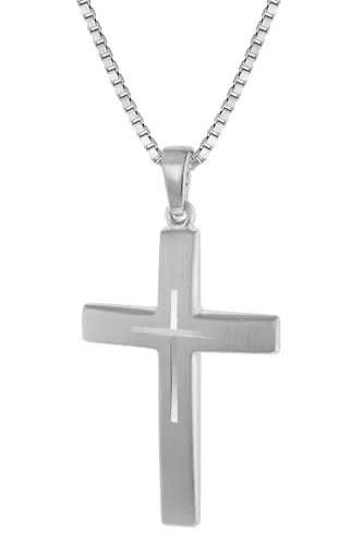 trendor Silber Kreuz mit Kette für Herren 60705-60 60 cm