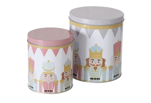 MamboCat Vorratsglas 2tlg Set Keksdosen Archie rund 11&13,5cm Metall Plätzchenbox, Metall