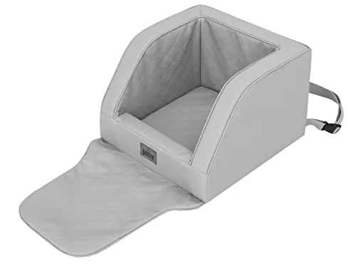 Multifunktionaler Hundeautositz aus Leder - Kompakter Hundeautositz (46x46x31 cm) für den sicheren Transport im Auto. Vielseitig einsetzbar als Bett und einfach zu reinigen – ideal für kleine Hunde. Schützt die Polsterung vor Beschädigungen und passt in die meisten Fahrzeuge.