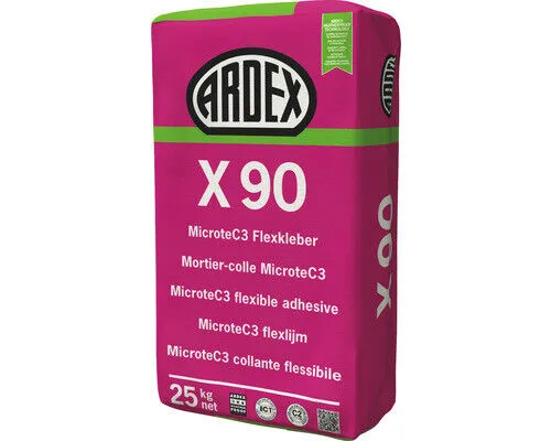 MICROTEC Flexkleber ARDEX X 90 OUTDOOR 25 kg - Fliesenzubehör für Außenanwendungen, extrem flexibel und wetterbeständig für langlebige Fliesenverlegung.