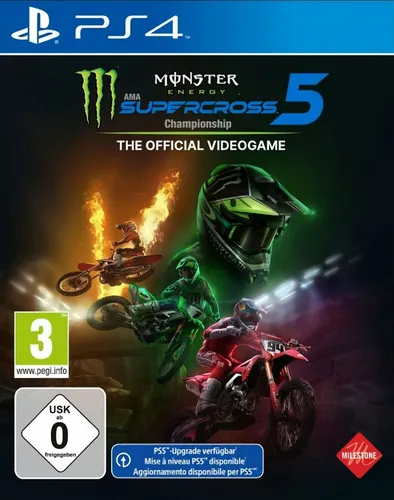Monster Energy Supercross - The Official Videogame 5 (PS4) - Rennspiel für PS4 mit offiziellem AMA Supercross Championship-Feeling! Erlebe den Karriere-Modus mit neuem Rider-Shape-System und teile deinen selbstgestalteten Helm im Multiplayer!
