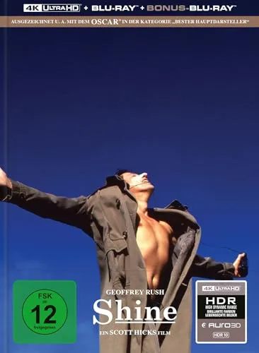 Shine - Der Weg ins Licht - Limitiertes Mediabook (4K Ultra HD + Blu-ray + Bonus-Blu-ray) - Limitierte Edition mit beeindruckender Bildqualität und zusätzlichem Bonusmaterial für Filmfans. Ideal für Sammler und cineastische Erlebnisse.