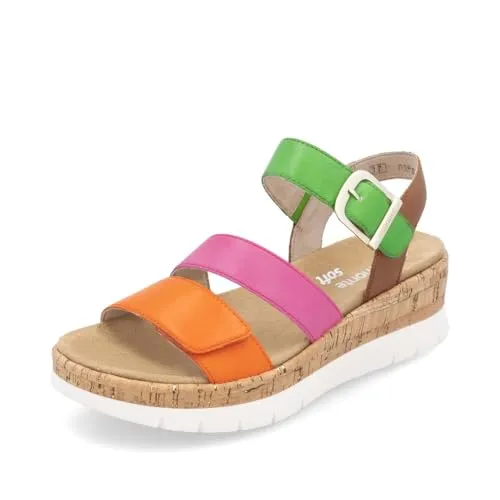 Keilsandalette REMONTE Damen Gr. 38 – Festlicher Sommerschuh - Wanderschuhe, bequeme Keilsandalette aus Leder mit Zierschnalle und Softfußbett für optimalen Tragekomfort. Ideal für festliche Anlässe und warme Tage.
