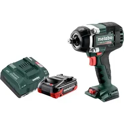 Metabo SSW 18 LTX 800 BL Akku Schlagschrauber 18 V – 800 Nm Leistung - Leistungsstarker Akku Schlagschrauber mit bürstenlosem Motor, 12 Drehzahlstufen und automatischer Abschaltung beim Anziehen für präzises Arbeiten. Inklusive 4,0 Ah Akku und Ladegerät.