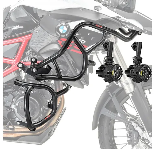 Motoguard Motor-Schutzhülle Set Sturzbügel + Zusatzscheinwerfer für BMW F 650 GS 08-12