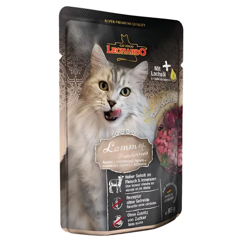 Leonardo Lamm + Cranberries 85 g, Nassfutter für Katzen, NEU