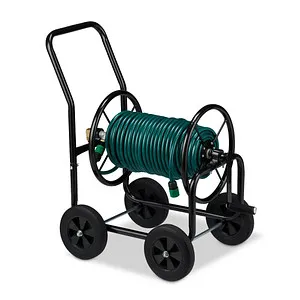 Schlauchwagen Gartenschlauchwagen 60 m Kapazität - Robuster Schlauchwagen für den Außenbereich, ideal zum Aufrollen von bis zu 60 m Gartenschlauch, aus langlebigem Kunststoff und Metall gefertigt.