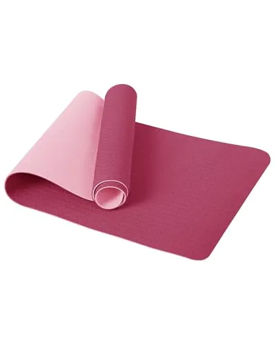 Good Nite Gymnastikmatte Yogamatte Fitnessmatte Rutschfest Trainingsmatte Sport Turn Matten Pilates Matte Bodenturnmatte Mit Tragegurt 183 x 61 x 0.6 cm (Rosa/Pflaume)