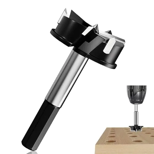 Forstnerbohrer 35mm Holz, Forstner Bohrer mit Rundschaft Zubehör Bohrmaschine für Hartholz Faserplatten Spanplatten
