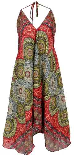 Boho Sommerkleid Magic Dress - Rotes Neckholder Maxikleid - Kleider für Frauen, lässiger Ethno-Stil aus 100% Viskose, ideal für Frühling und Sommer, fair gehandelt in Thailand.