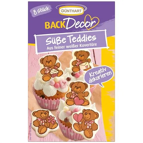 Günthart BackDecor Süße Teddies aus feiner weißer Kuvertüre