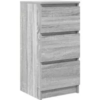 vidaXL Sideboard Grau Sonoma - Praktisches Stauraumwunder - Kommode aus Holzwerkstoff mit 3 Schubladen, ideal für Ordnung in jedem Raum. Langlebig, pflegeleicht und vielseitig einsetzbar im Wohnzimmer, Schlafzimmer oder Flur.