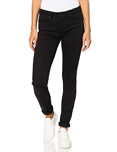 Mavi Damen Adriana Jeans - Double Black Str, 28W / 30L - Jeans mit mittlerer Leibhöhe und schmalem Beinverlauf, die deiner Figur schmeichelt. Ein absolutes It-Piece für jeden Kleiderschrank!