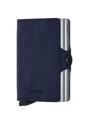 SECRID Twinwallet Veg Navy-Silver - RFID-geschütztes Kartenetui - Elegantes SECRID Twinwallet Veg Navy-Silver aus langlebigem pflanzlich gegerbtem Leder. Mit zwei Cardprotectoren für bis zu 16 Karten und schnellem Zugriff – ideal für stilbewusste Nutzer.