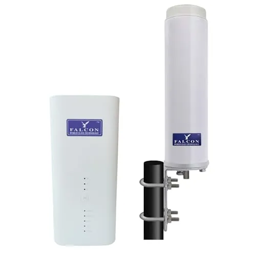 Falcon Rural 4G LTE Breitbandantenne mit 1600 Mbit Router I Haus I Ferienwohnung I Bungalow I Tiny Haus I Internet für Ihr zu Hause