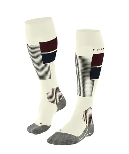 FALKE Damen Skisocken SK4 Advanced W Kh Wolle Funktionsmaterial warm dünn 1 Paar, Weiß Off-White 2040 Trend, 41-42