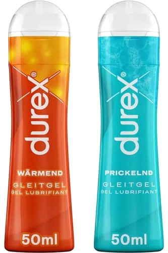 Durex Play Gleitgel Vielseitige Mixpackung für Frauen & Männer - Set mit Gleitmittel auf Wasserbasis für Sex, kondomgeeignet (2 x 50 ml)