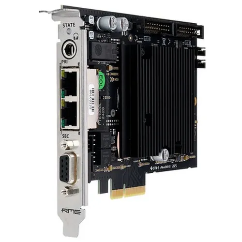 RME HDSPe AoX-M PCIe Audio Interface - Professionelle Soundkarte für bis zu 512 Audiokanäle, ideal für mobile und stationäre Setups. Vielseitige Anschlussmöglichkeiten und integrierte TotalMix-Engine für flexibles Routing.