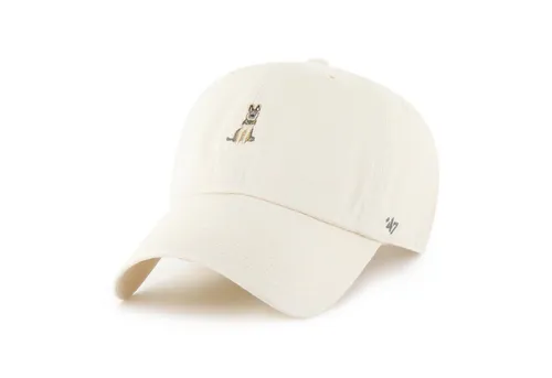 '47 Brand Baseball Cap - Dog Base Runner Icon - Stylische beige Baseball Cap aus 100% Baumwolle mit einzigartiger Hunde-Stickerei, ideal für Tierliebhaber und Freizeitaktivitäten.